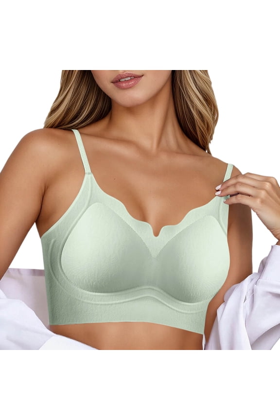 Women's Supportive Lift Push Up Wireless Seamless Comfort Bra Non Soft Everyday T Shirt Underwear