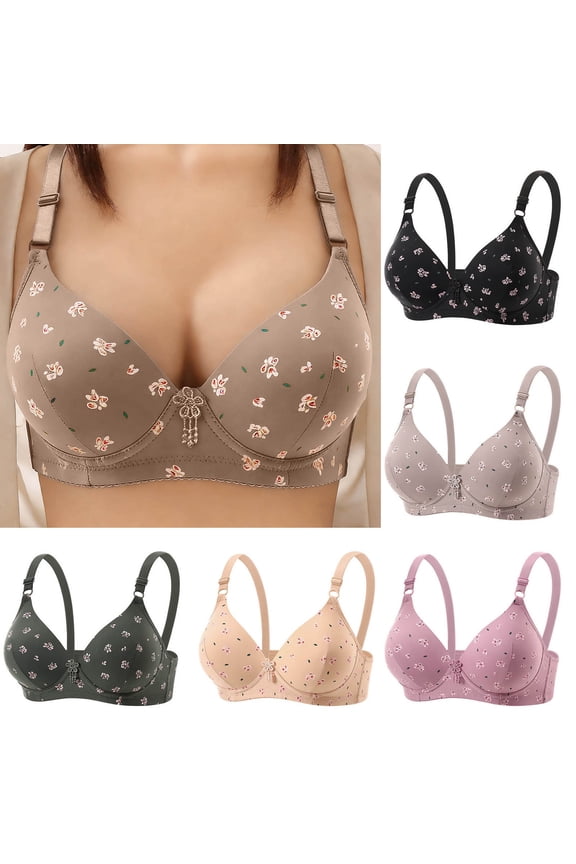 Women’s Supportive Wireless Bra Front Closure Full Cup Comfort Fit Bra for Large Bust Everyday Lingerie