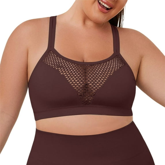 Women's High Sports Bra Supportive Workout Yoga Bra Plus Size Full Coverage Wireless Comfort Activewear