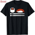 thumbnail image 1 of Women's Sushi & Chopsticks Graphic Comfortable T Shirt Casual Cotton Short Sleeve Round Neck Top Black S-5XL, 1 of 5