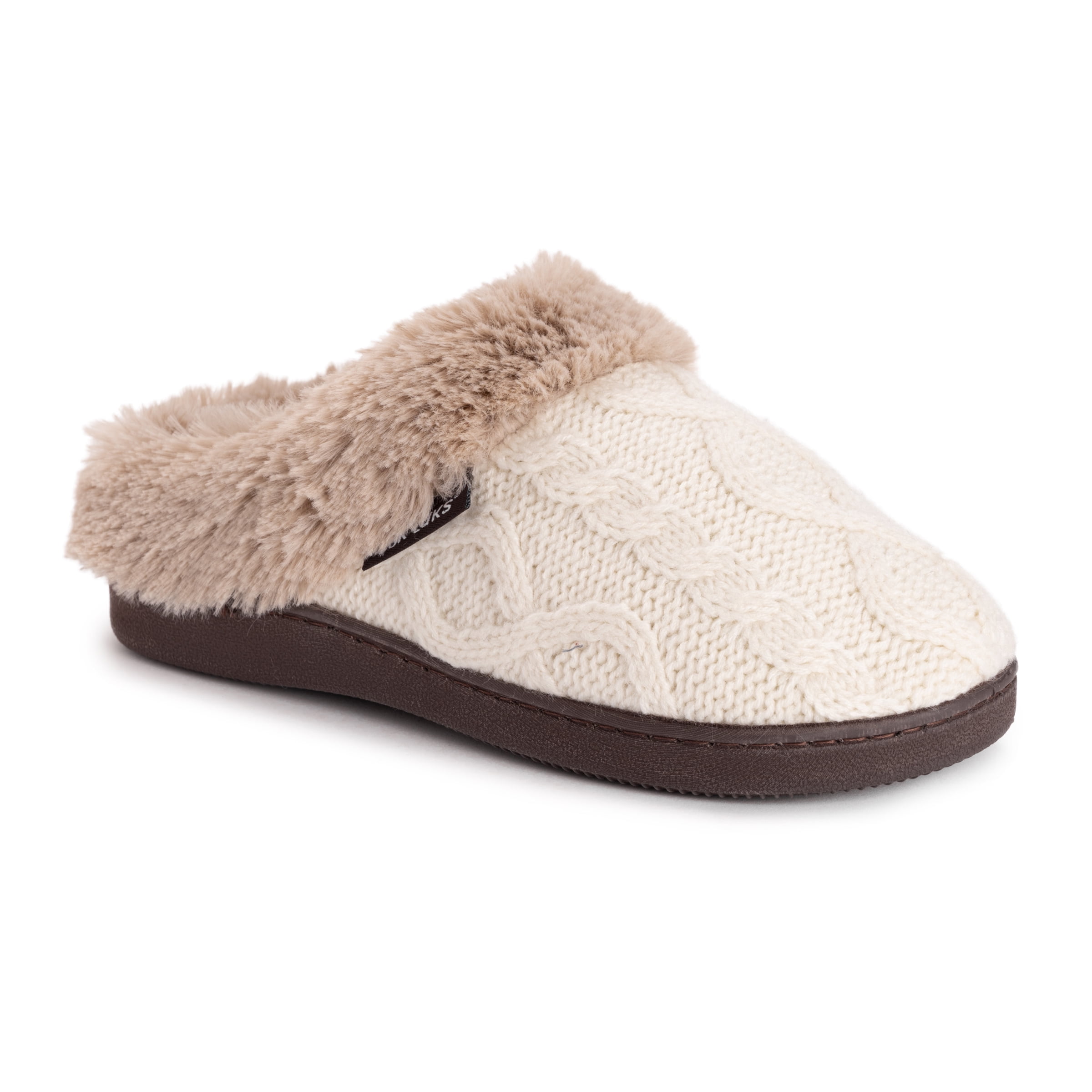 Womens Suede Slippers With Ragg Cuffs