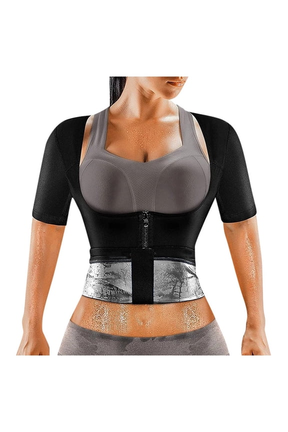 Women's Sweat Enhancing Fitness Suit Long Sleeve Workout Gear For High Intensity Training" Compression Half Vest Zipper Fall Must Haves for Women Womens Zip Vest Women Long Coat Fitted Weight Vest