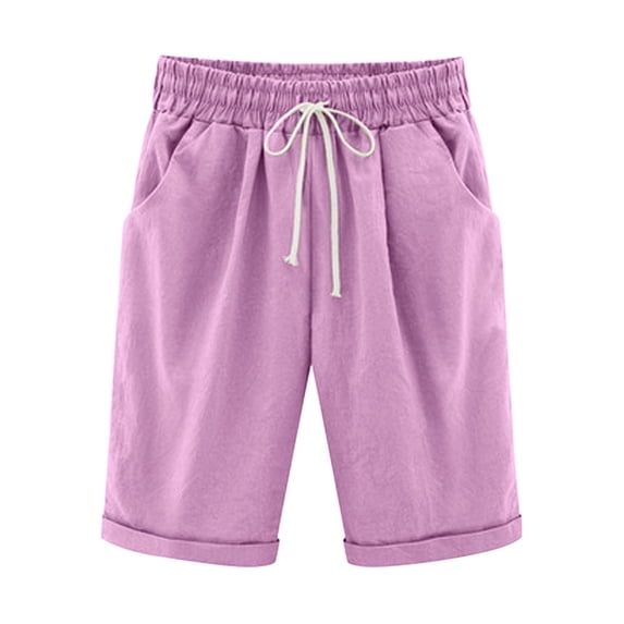 Women's Sweat Shorts Elastic Waisted Athletic Short Pants Summer Casual Drawstring Loose Lounge Shorts with Pockets