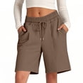 thumbnail image 1 of Women's Sweat Shorts with Pockets Drawstring Summer Workout Casual Lounge Shorts Elastic Waist Bermuda Active Shorts, 1 of 5