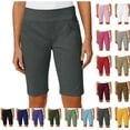 thumbnail image 1 of Women's Sweat Shorts with Pockets Solid Stretch Twill Shorts Thin Waist Pull Regular Hiking Shorts Bermuda Casual With Pockets, 1 of 7