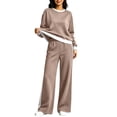 thumbnail image 1 of Women's Sweat Suits Plus Size Color Block Loose Pullover Sweatshirt Sweatpants Casual Set, 1 of 4