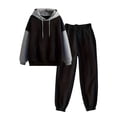 thumbnail image 1 of Women's Hooded Jogger Set Sweatsuit Pockets Long Sleeve Sweatshirt & Elastic Waist Joggers Pants 2-Piece Athletic Style​, 1 of 5