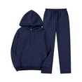 thumbnail image 1 of Women's Sweat Suits and Joggers Sets Plus Solid Color Casual Long-Sleeved Trousers And Tight-Waist Hoodie Suit, 1 of 2