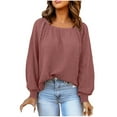 thumbnail image 1 of Women's Sweater 2023 Fall Solid Color Neck Pullover Bottoming Loose Knit Sweater Top Blouse, 1 of 7