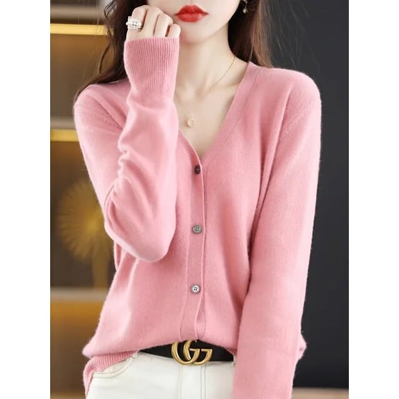 Women‘s Sweater 2024 Spring Autumn Cardigans V-neck Single Breasted Short Slim Lady Knitwear Tops Solid Korean Fashion Cardigan