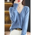 thumbnail image 1 of Women‘s Sweater 2024 Spring Autumn Cardigans V-neck Single Breasted Short Slim Lady Knitwear Tops Solid Korean Fashion Cardigan, 1 of 7
