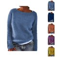 thumbnail image 1 of Women’s Sweater, Boat Neck Lightweight Pullover Knit Top, Retro Long Sleeve Fall Winter Fashion Clothing, 1 of 1