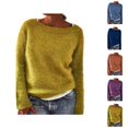 thumbnail image 1 of Women’s Sweater, Boat Neck Lightweight Pullover Knit Top, Retro Long Sleeve Fall Winter Fashion Clothing, 1 of 1