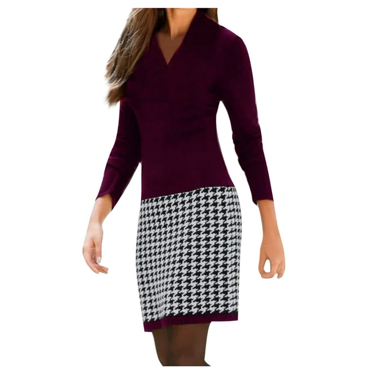Black And White Plaid Stitching Slim Bodycon Dress Black And White Plaid Stitching Slim Bodycon Dress