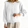 thumbnail image 1 of Women's Sweater Candy Color Long Sleeve Crewneck Cardigans Warm Open Front Knitted Fall Sweaters, 1 of 4
