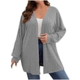 thumbnail image 1 of Women's Sweater Cardigan Lightweight Long Sleeve Open Front Plus Size Cardigan Fall Casual Jackets Fashion Coat, 1 of 6