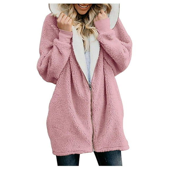 Women's Sweater Coat Hooded Mid Length Jacket for Autumn Winter Warm Soft Comfortable Stylish Outerwear