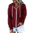 thumbnail image 1 of Women's Sweater Coat Long Sleeve Zip Up Hooded Jacket Soft Warm Outwear Casual Stylish Comfortable Lightweight, 1 of 2
