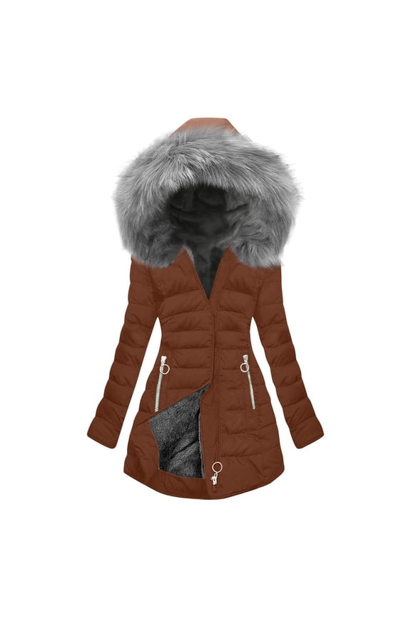Women's Sweater Coat Women's Waterproof Long Winter Coat Thickened Down Alternative Jacket Warm Puffer Jacket(S)