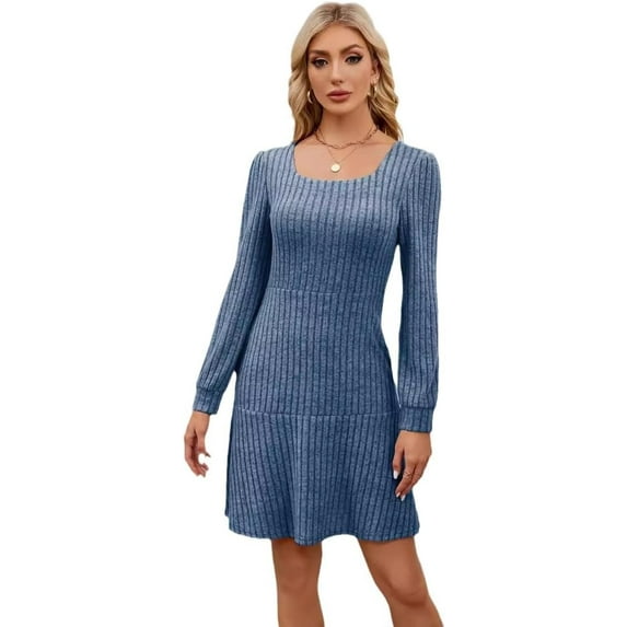 Women's Sweater Dress Long Sleeve Knit Dress Solid Cocktail Dress Bodycon Outfit Plus Size