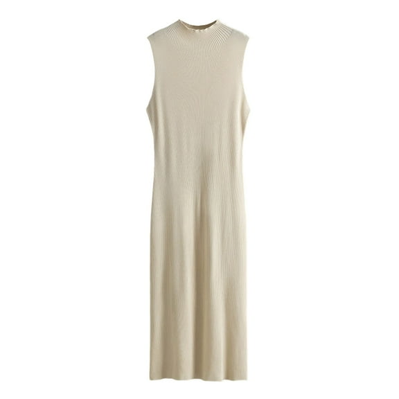 Women's Sweater Dress Slim Fit Elastic Knit Sleeveless Casual Summer All Dress for Women Women Fall Fashion