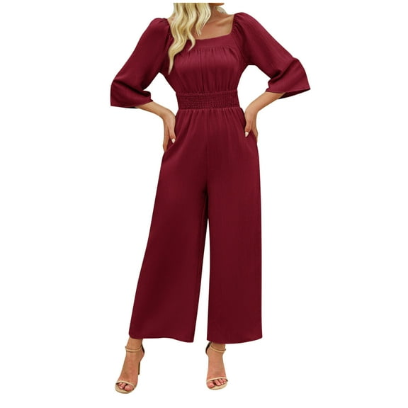 Women's Sweater Dress with Half Sleeves High Waisted Design Elastic Wide Leg Style for Comfortable Fit Women Fall Fashion