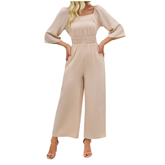 Women's Sweater Dress with Half Sleeves High Waisted Design Elastic Wide Leg Style for Comfortable Fit Women Fall Fashion