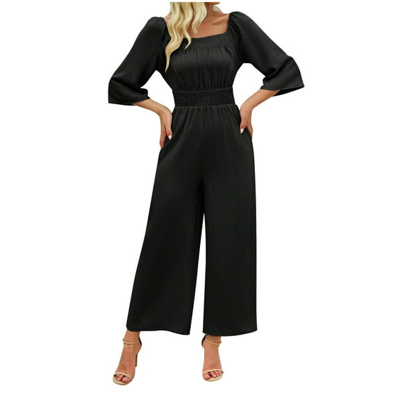 Women's Sweater Dress with Half Sleeves High Waisted Design Elastic Wide Leg Style for Comfortable Fit Women Fall Fashion