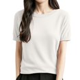 thumbnail image 1 of Women's Sweater Elegant Short Sleeve V Neck Knitted Summer Solid Basic Winter Sweaters, 1 of 1