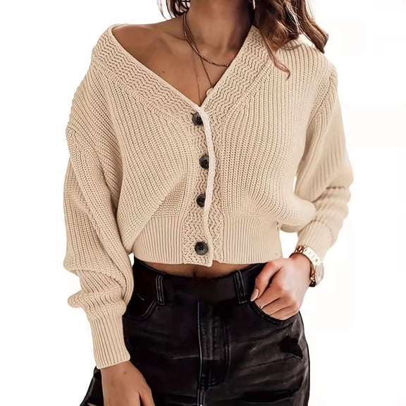 Women's Sweater Europe And The United States Border V Neck Knit Cardigan Winter New Coat Autumn Top Women's plus Size Sweaters Women Sweater Work Womens Sweater Duster Long Brigand Trench Cardigan for