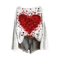 thumbnail image 1 of Women's Sweater Fall 2026 Valentine's Day Heart Knitted Long Sleeve Pullover Tops White, 1 of 3