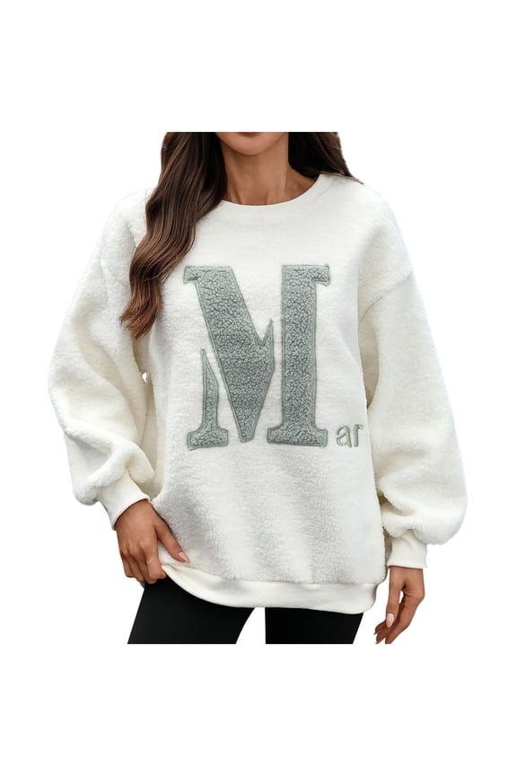 Women's Sweater Fashion Casual Round Neck Pullover Long Sleeve Loose Warm Top Fall Wear Comfortable Apparel Seasonal Clothing