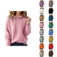thumbnail image 1 of Women's Sweater Hoodie 2026 Fashion Long Sleeve Knit Solid Color Hooded Sweatshirt Pullover Top, 1 of 4