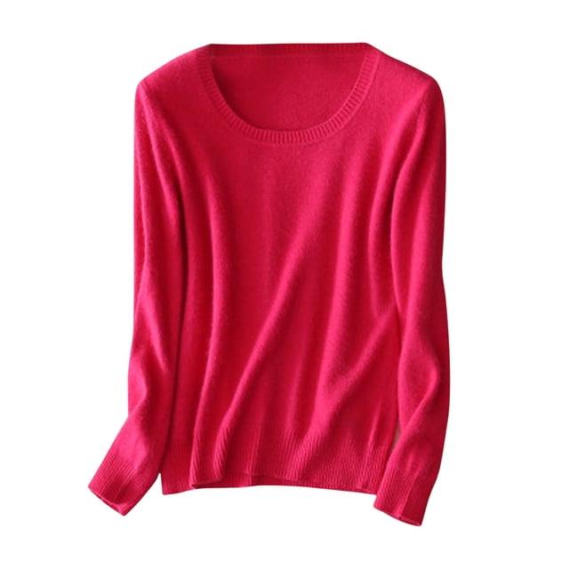Yijfswar Women's Sweater Long Sleeve Crewneck Pullover Sweater Casual Knit Tops