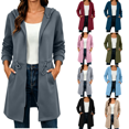 thumbnail image 1 of Women's Sweater Long Sleeve Hooded Fleece Lined Zipper Cardigan for Cold Home Lounge, 1 of 10