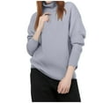 thumbnail image 1 of Women's Sweater Loose Turtleneck Sweater Warm Solid Pullover Knitwear Basic Women Tops Autumn Winter Men's Pullover 8x Hoodies for Men Big And Tall Hoodie without Cap Neck Sweater Light Long Sweaters, 1 of 4