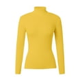 thumbnail image 1 of Women's Sweater Ribbed Knitted Long Sleeve Shirts Solid Turtleneck Slim Fit Fall Sweaters, 1 of 2