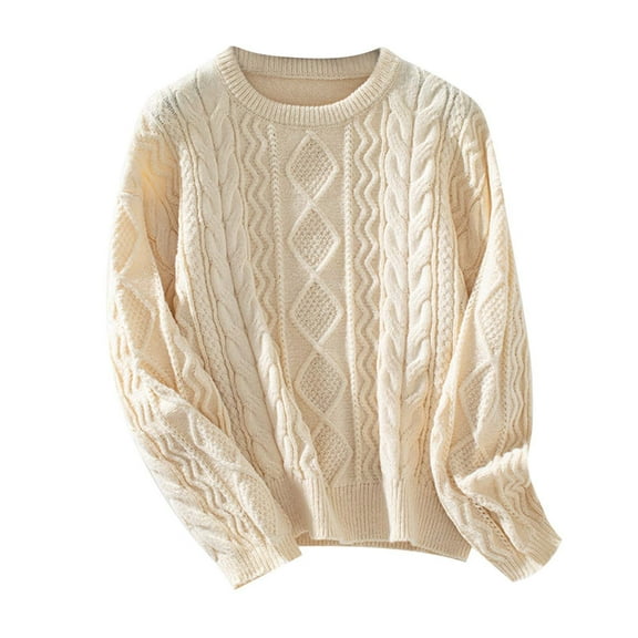 Women's Sweater Solid Ribbed Knit Fashion Long Sleeve Crew Neck Thermal Layered Winter Sweaters