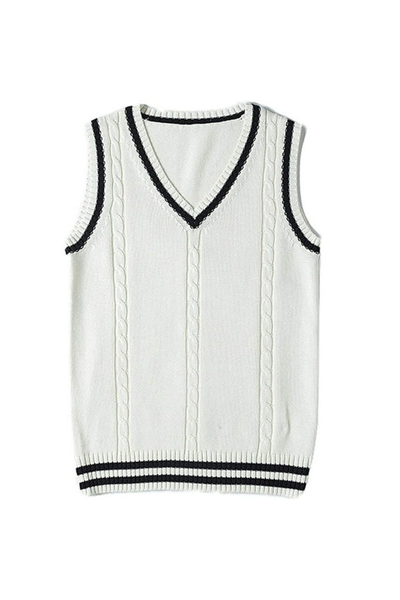 Women's Sweater Vest Casual V-Neck Pullover Shirt Collision Color Sleeveless Sweater Vest For Momen TBKOMH