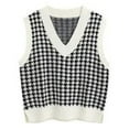 thumbnail image 1 of Women's Sweater Vest For Momen Casual V-Neck Pullover Shirt Collision Color Sleeveless Sweater Vest Vests TBKOMH, 1 of 3