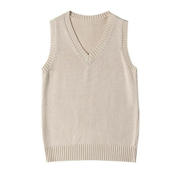 Women's Sweater Vest Style School Vintage Knitted Sleeveless Top Ideal Casual Wear School Days Tops