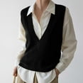 thumbnail image 1 of Women's Sweater Vest V Neck Pullover Knitwear Tank Top Trendy Sleeveless Sweater Fall 2024 Womens Vests Fall Womens Irregular Knit Vest Small Top Womens Sweater Vests Men Sweater Vest Sweater Large, 1 of 5