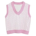 thumbnail image 1 of Women's Sweater Vests Casual V-Neck Pullover Shirt Collision Color Sleeveless Sweater Vest TBKOMH, 1 of 2