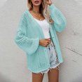 thumbnail image 1 of Women's Sweaters And Cardigans Pink Fashion Sweater Coat Top Cardigan Loose Hollow Out Sleeve Coat, 1 of 9