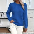 thumbnail image 1 of Women's Sweaters Cable Knit Basic Long Sleeve Cozy Soft Pullover Sweaters, 1 of 5