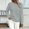 thumbnail image 1 of Women's Sweaters Cable Knit Basic Long Sleeve Cozy Soft Pullover Sweaters, 1 of 5