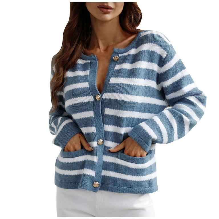 Long Sleeve Striped Autumn Cardigan Sweater Long Sleeve Striped Autumn Cardigan Sweater