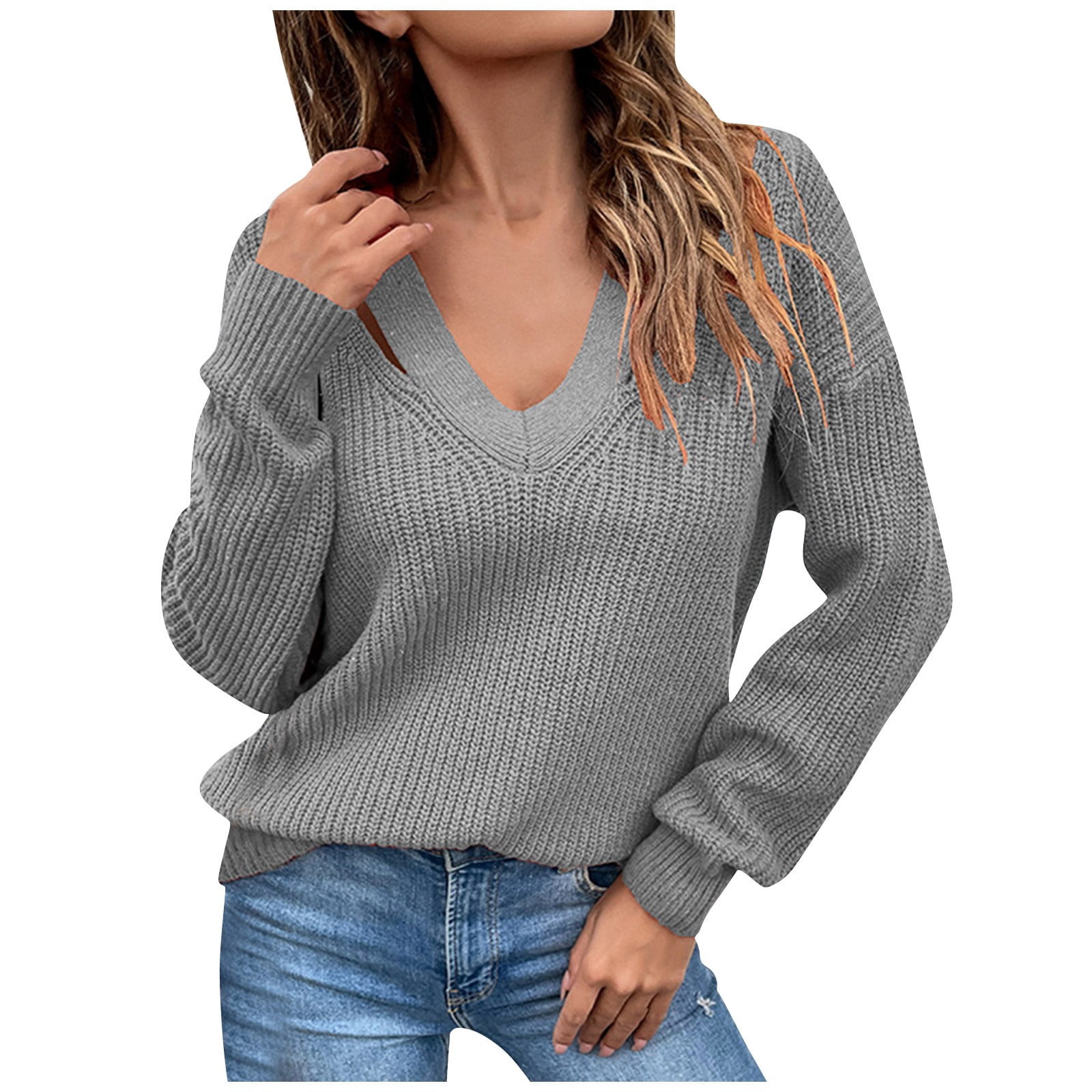 Women's Sweaters, Cardigans Lightweight Chunky Sweater Women Blue Tunic  Women's Casual Fashion 2022 Long Sleeved Knitting Solid Color Sweater Top  Sleeve Knit Sweater Top Winter (S, Gray) TBKOMH - Walmart.com