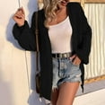 thumbnail image 1 of Women's Sweaters Under $15 Pink Size XL Solid Color Lantern Sleeve Sweater V-neck Cardigan Sweater Sweater Jacket, 1 of 6