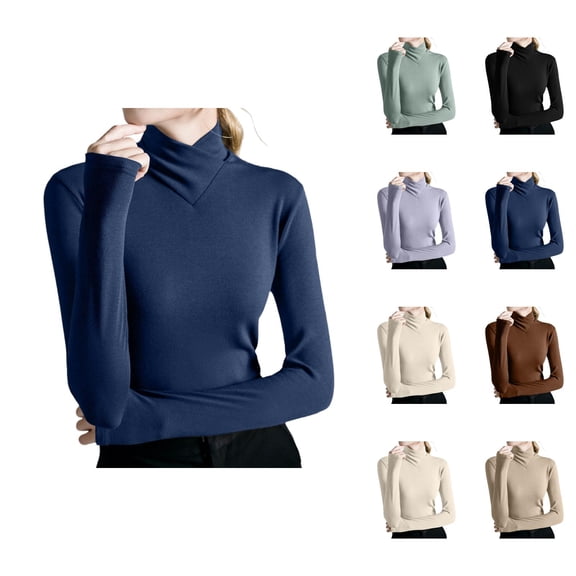Women's Sweaters Cropped Pullover Hoodie Casual Trendy Y2K Summer Concert Clothing Sweater Winter Warm Ribbed Fabric High Neck Long Sleeve Slim Fit Base Layer Stylish Tops Blouse
